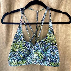 VSX Sport colorful paisley printed strappy sports bra